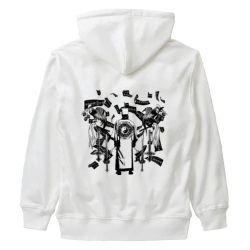 【黒基調】道士降臨 Heavyweight Zip Hoodie