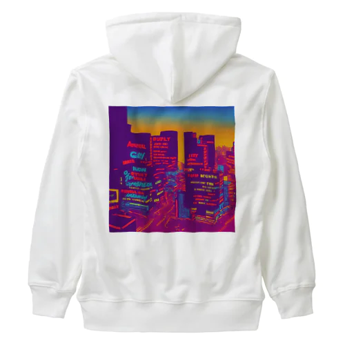 Building lights and sunset Heavyweight Zip Hoodie