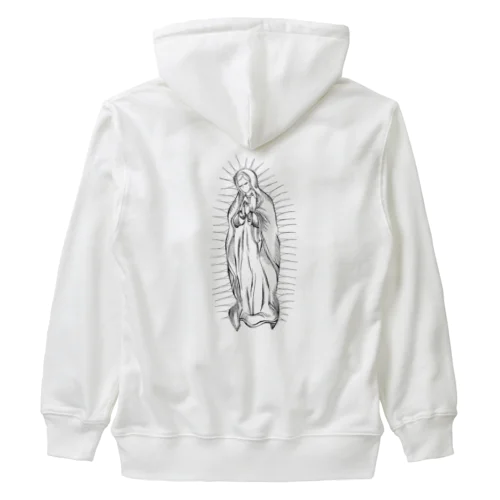 聖母マリア　デザイン　前面タイプ　線画デザイン Heavyweight Zip Hoodie