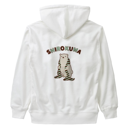 シロクマにマフラーを（チョコミントカラーVer.） Heavyweight Zip Hoodie