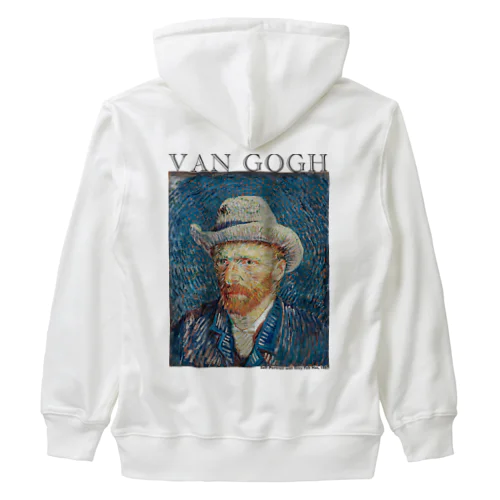 ゴッホ　灰色のフェルト帽の自画像　Vincent van Gogh  ヘビーウェイトジップパーカー