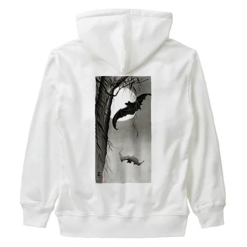 小原古邨　月に蝙蝠（コウモリ）Ohara Koson / Bats under the full moon Heavyweight Zip Hoodie