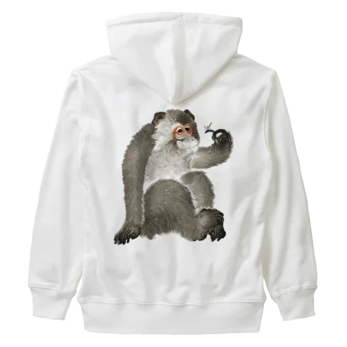 小原古邨　猿と蜻蛉（猿と虫）Ohara Koson / Monkey with insect Heavyweight Zip Hoodie
