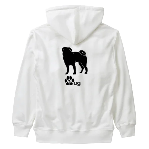 パグ犬 Heavyweight Zip Hoodie