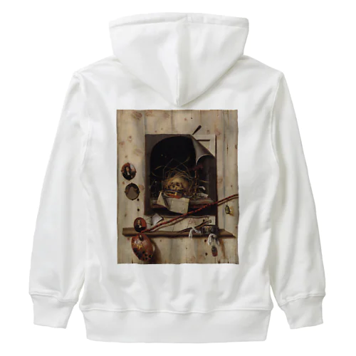 ヴァニタス画のあるアトリエの壁 / Trompe l'oeil with Studio Wall and Vanitas Still Life Heavyweight Zip Hoodie