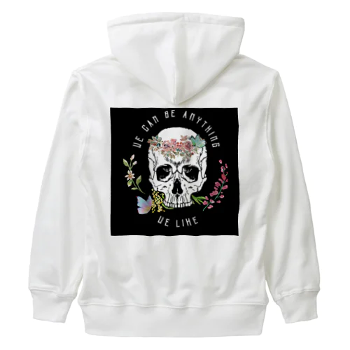 スカルお花＆ちょうちょシリーズ Heavyweight Zip Hoodie