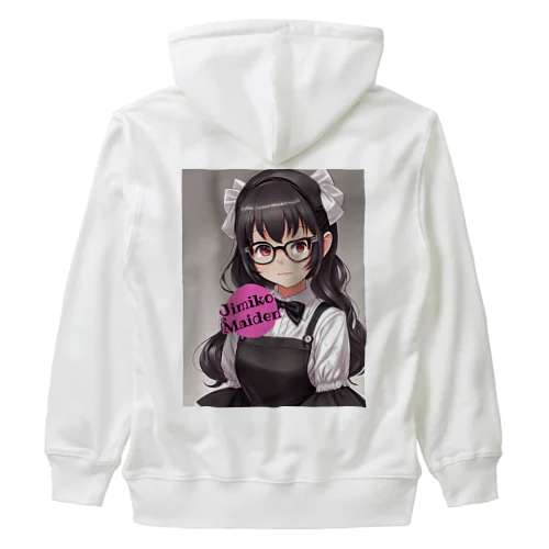 【Jimiko Maiden】白リボンメイドさん Heavyweight Zip Hoodie