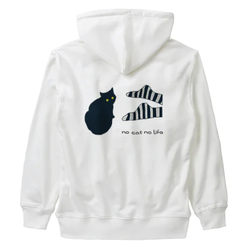 黒猫と靴下 Heavyweight Zip Hoodie