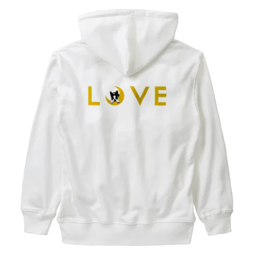 バックプリント:ボストンテリア(月LOVE)[v2.8k] Heavyweight Zip Hoodie