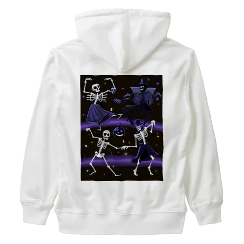 ハロウィンスケルトンダンス04　バックプリント Heavyweight Zip Hoodie