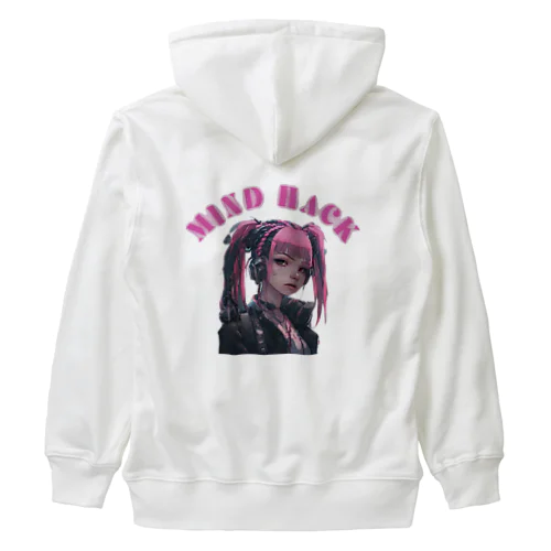 サイバーパンク少女　ツインテール Heavyweight Zip Hoodie