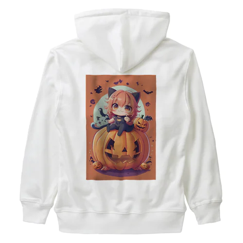 いたずら猫とのハロウィン Heavyweight Zip Hoodie