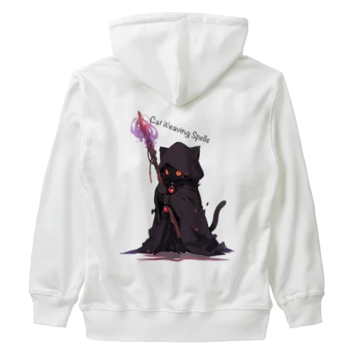 Cat Weaving Spells Heavyweight Zip Hoodie