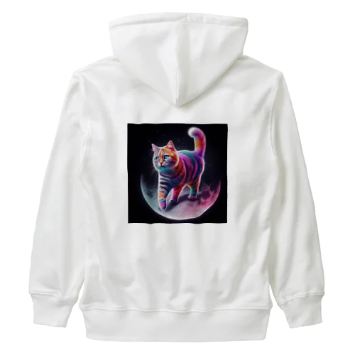 ムーンキャット【月で暮らす猫】 Heavyweight Zip Hoodie