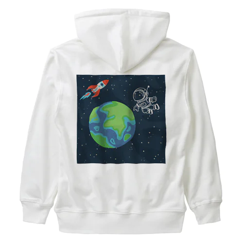 キュートな宇宙飛行士 Heavyweight Zip Hoodie