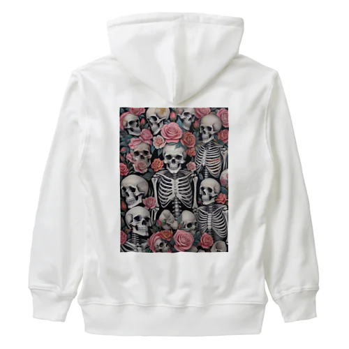 薔薇とドクロ Heavyweight Zip Hoodie