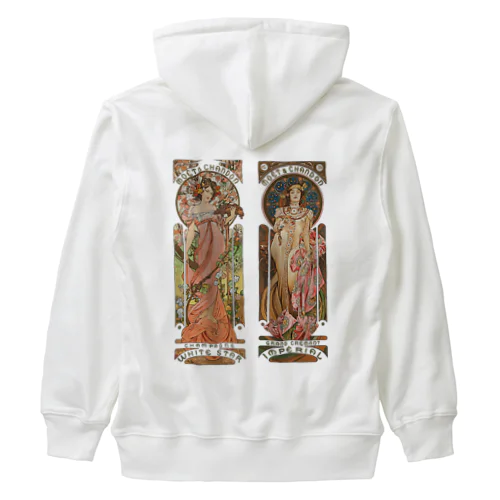 モエ・エ・シャンドン by Alfons Mucha Heavyweight Zip Hoodie