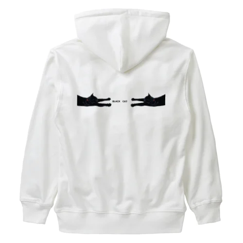 向き合う黒猫 Heavyweight Zip Hoodie