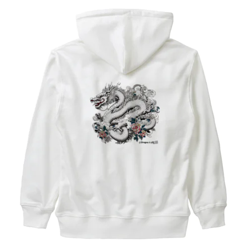 龍神・龍（ウエア）：裏プリ白龍１「Dragon 4 ALL」 Heavyweight Zip Hoodie