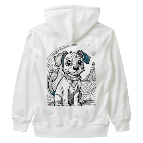 犬の絵シリーズ２ Heavyweight Zip Hoodie