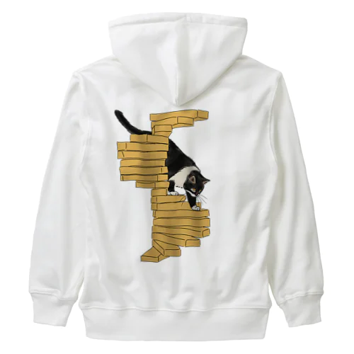 階段を降りる猫 Heavyweight Zip Hoodie