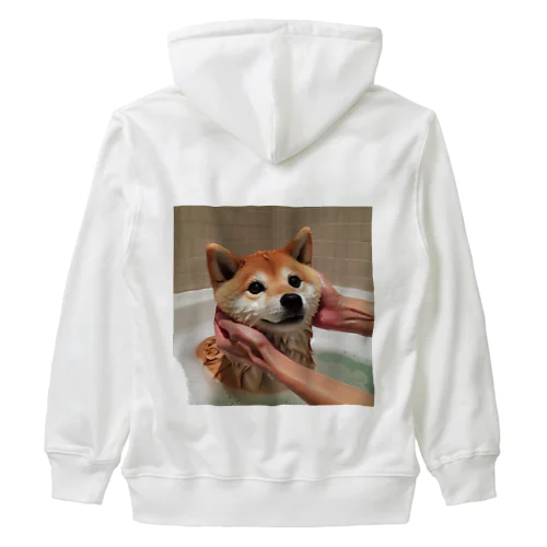 お風呂の柴犬 Heavyweight Zip Hoodie