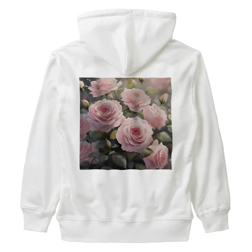 ペールピンクのバラの花束 Heavyweight Zip Hoodie