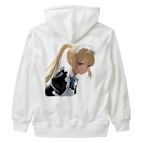 金髪ポニテメイドさん Heavyweight Zip Hoodie