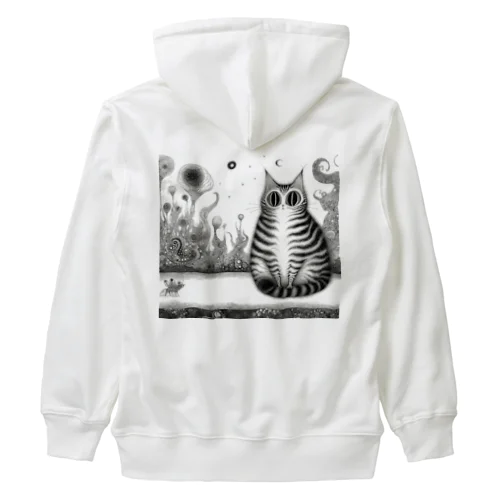 クリクリおめめの不思議猫ちゃん Heavyweight Zip Hoodie