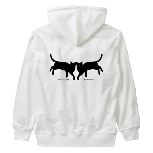 見返り美ニャン　黒猫　反転式 Heavyweight Zip Hoodie