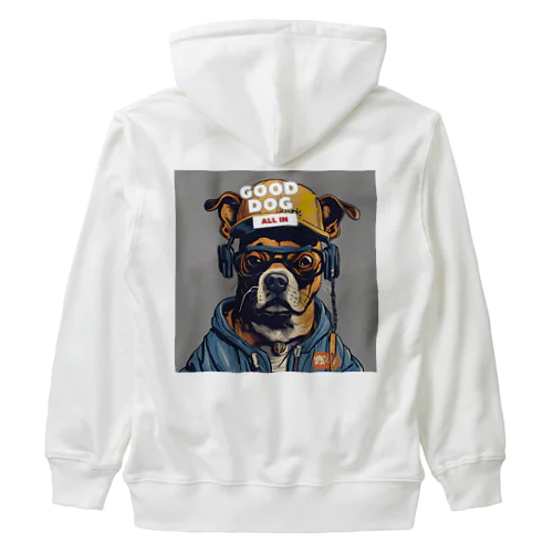 ちょっとストリート感のある犬のデザインです。 Heavyweight Zip Hoodie