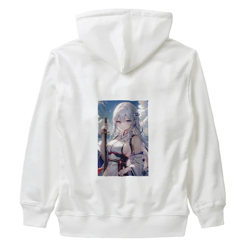 日本刀をもった美少女 Heavyweight Zip Hoodie