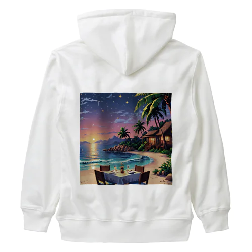 Moonlit Palm Haven Heavyweight Zip Hoodie