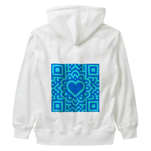 QRコード風HEART（N'） Heavyweight Zip Hoodie