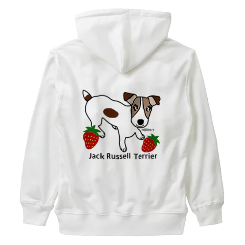 かわいい犬ジャックラッセルテリアと苺 Heavyweight Zip Hoodie