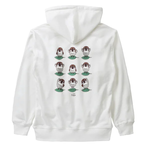 スズメがちゅん　体操ちゅん Heavyweight Zip Hoodie