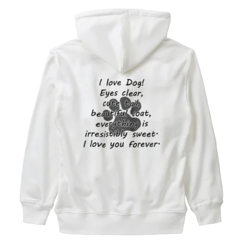 I LOVE DOG 肉球 Heavyweight Zip Hoodie