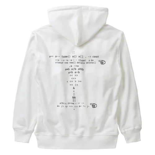 C++演算子優先順位 Heavyweight Zip Hoodie