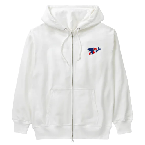 サメくんは、泳げない。 Heavyweight Zip Hoodie