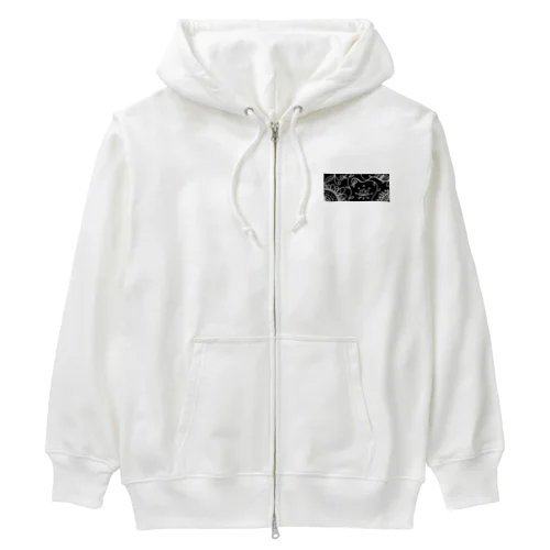 アジアン風モノクロ Heavyweight Zip Hoodie