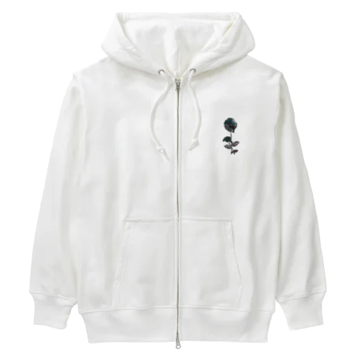 Blue Poppy Heavyweight Zip Hoodie