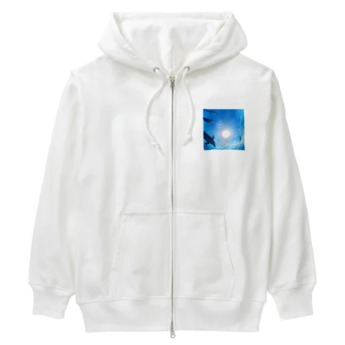 Nature dolphin Heavyweight Zip Hoodie