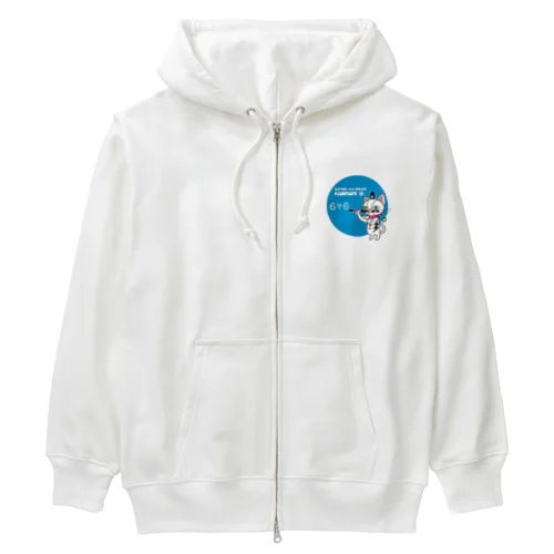 うたげのねこロボ（龍笛） Heavyweight Zip Hoodie