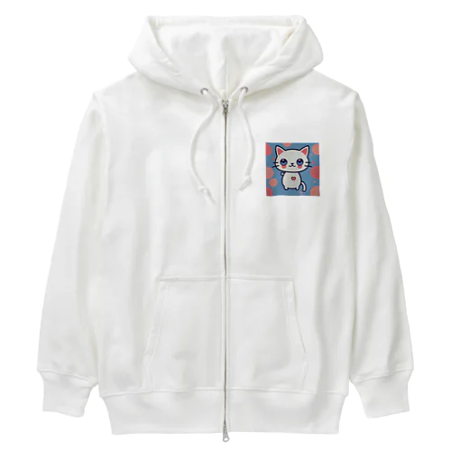 狛猫のミケ「はーとびーと」 Heavyweight Zip Hoodie