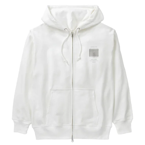 white grayish peach tea × white flower Heavyweight Zip Hoodie