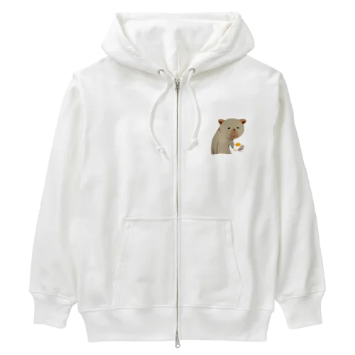 つかれたねこ Heavyweight Zip Hoodie