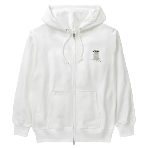 パグ座り Heavyweight Zip Hoodie