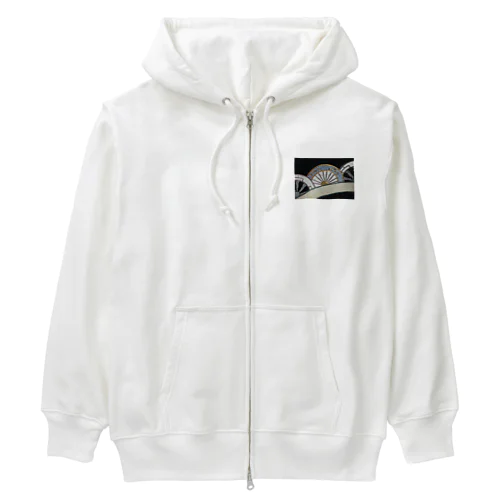 和風柄　着物柄　車輪　K１ Heavyweight Zip Hoodie