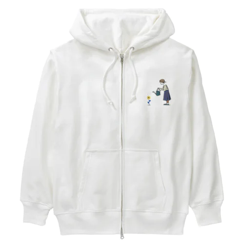 ひまわりと女の子 Heavyweight Zip Hoodie