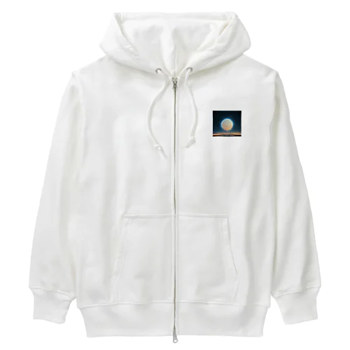 青い太陽とピンクの月 Heavyweight Zip Hoodie